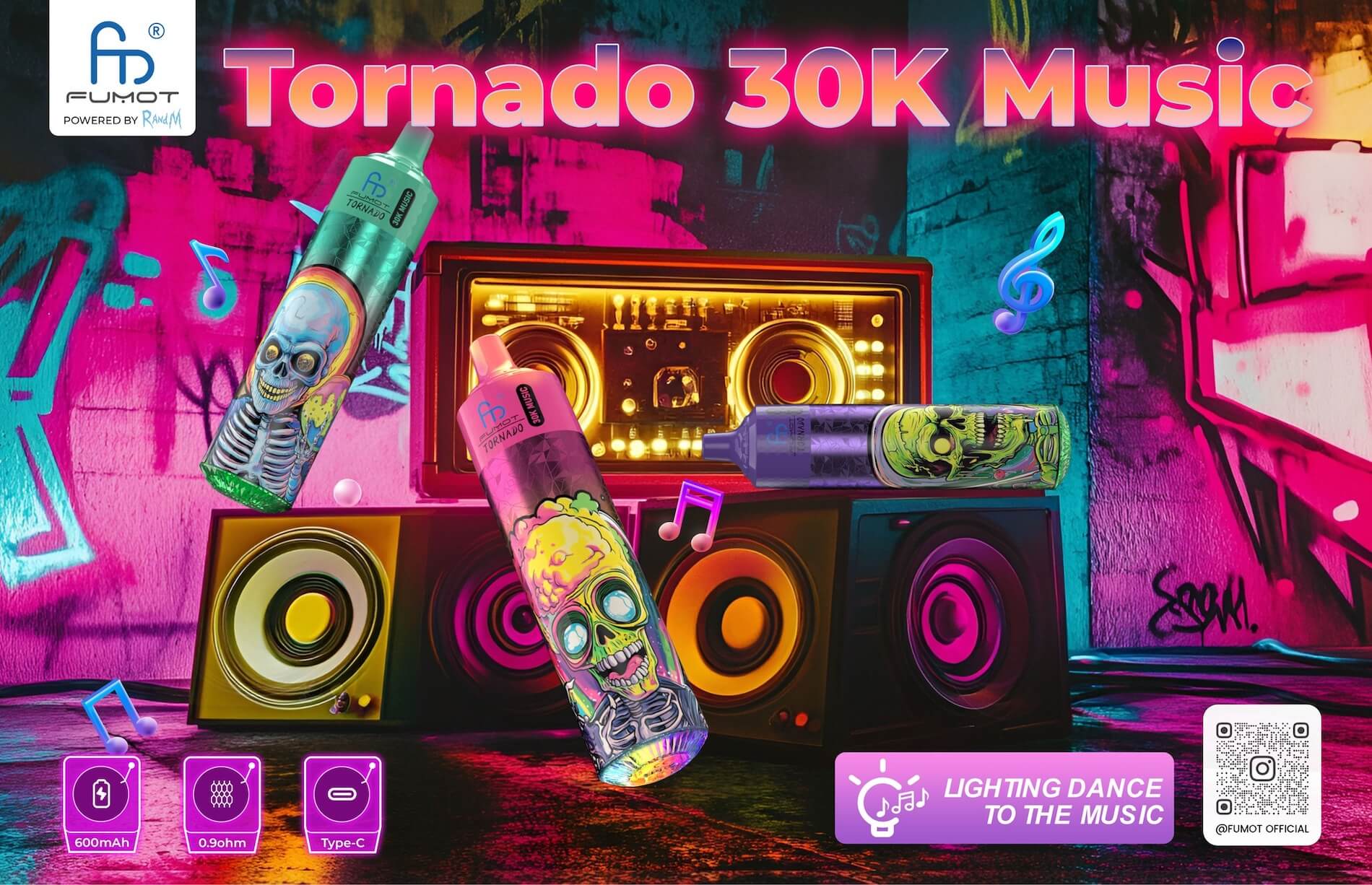 Fumot Tornado 30000 Music Elektrische Zigarette 